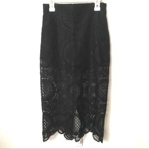 Bebe Brady Lace Black Skirt